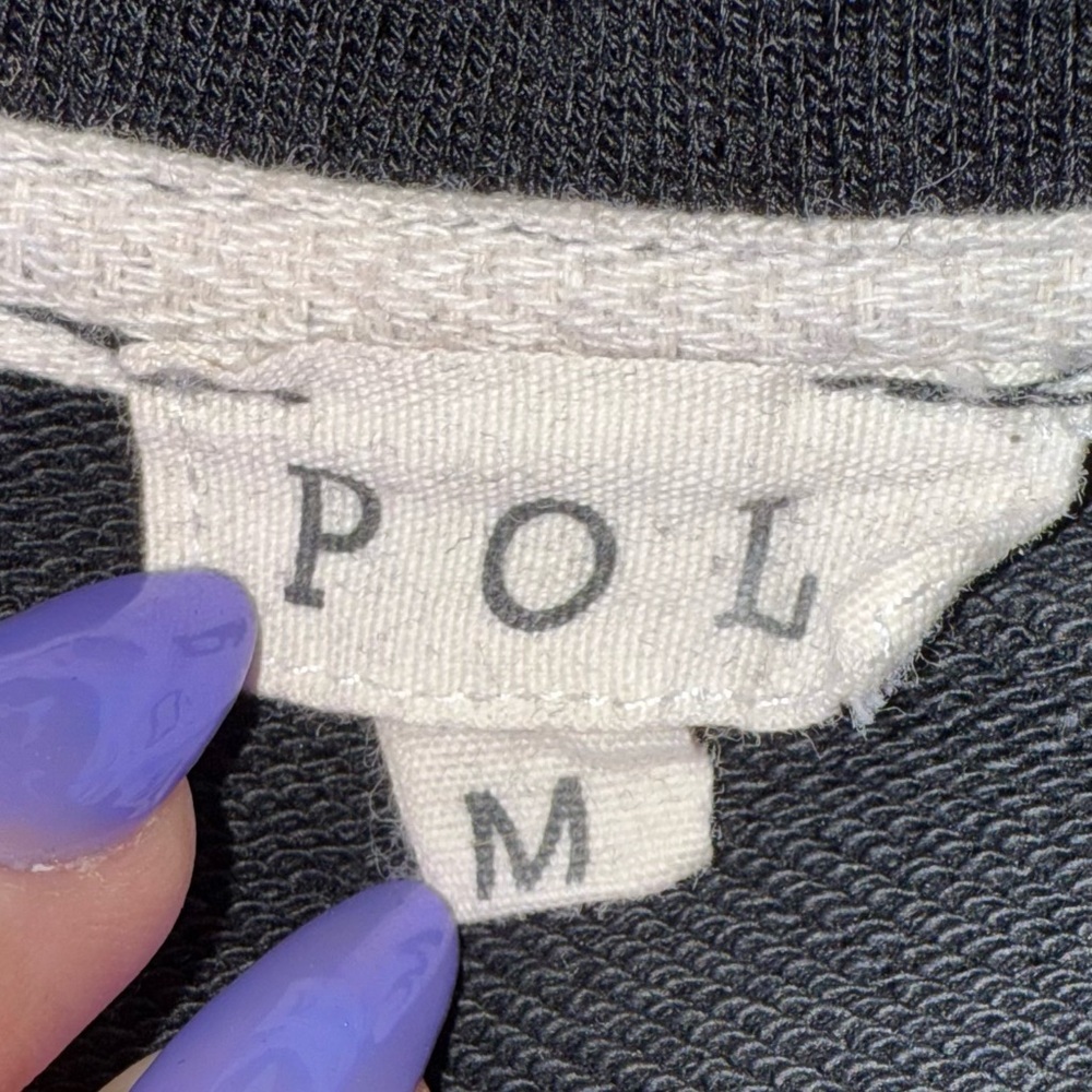 POL Classic Black Acid Wash Polo Dress - Women's Size Medium - Picture 4 of 9